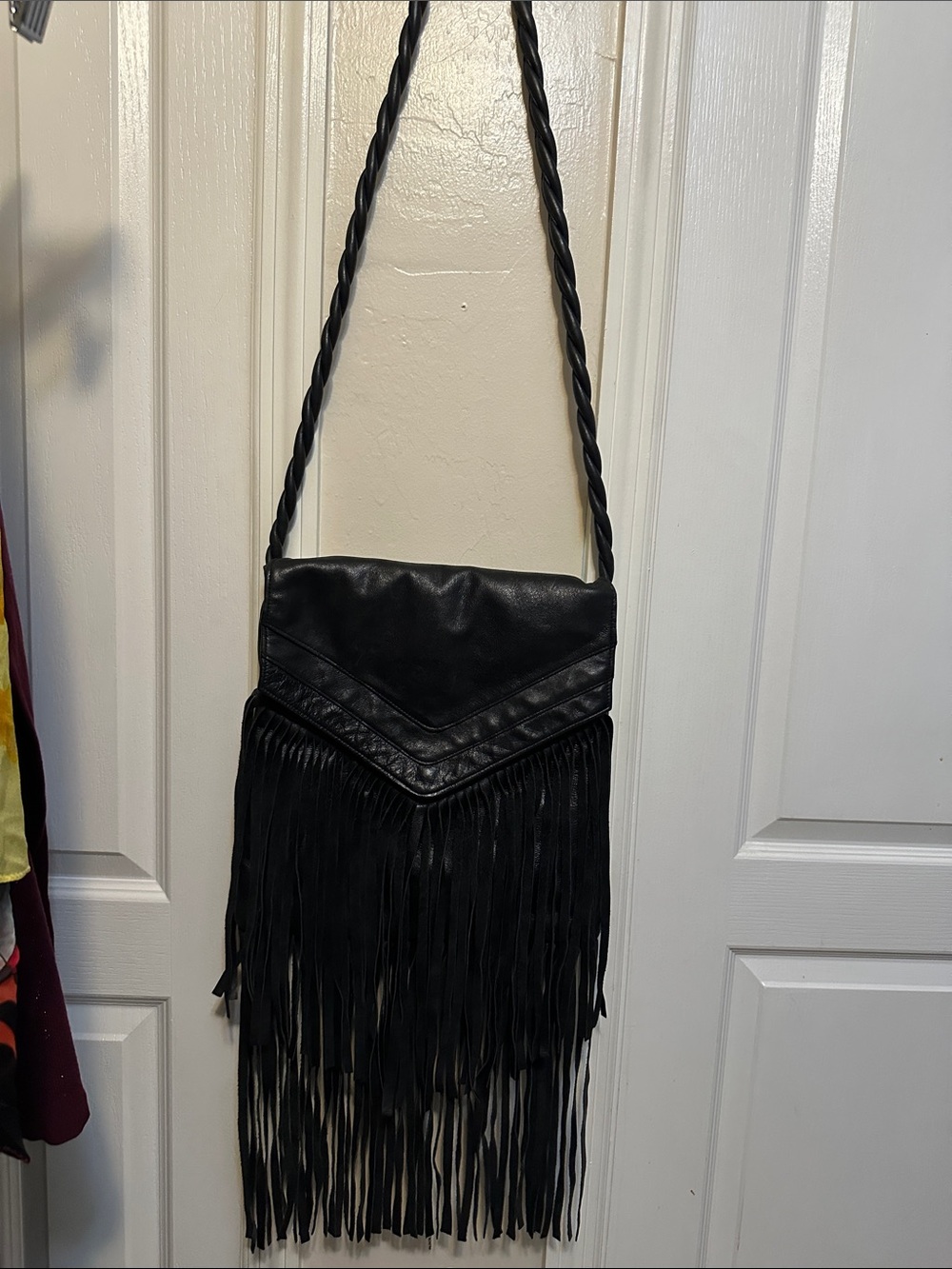 Black Fringe Crossbody Bag - Women